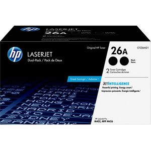 HP 26A Original Average Yield Laser Toner Cartridge - Dual Pack - Black - 2 / Carton