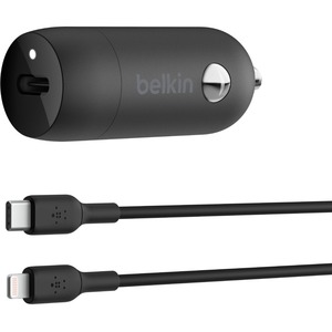 Belkin BoostCharge 30W USB-C Car Charger + USB-C to Lightning Cable