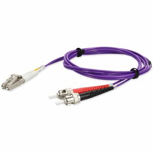 AddOn 3m LC to ST Purple OM4 Duplex OFNR (Riser-Rated) TAA MMF (Multi Mode) Fiber Patch Cable, 50/125