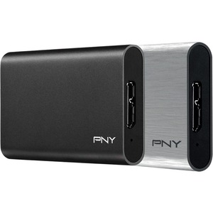 PNY Elite 240 GB Portable Solid State Drive - External - Brushed Silver