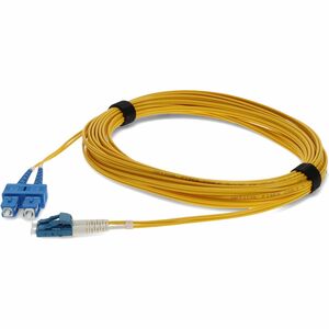 AddOn 10m LC to SC Yellow OS2 Duplex OFNP (Plenum-Rated) TAA SMF (Single Mode) Fiber Patch Cable, 9/125