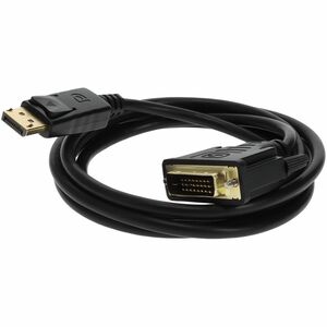 AddOn 2m DisplayPort 1.2 Male to DVI-D Dual Link (24+1 pin) Male Black Cable For Resolution Up to 2560x1600 (WQXGA)