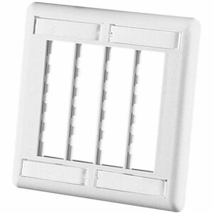 Ortronics Tracjack Faceplate, Twelve-Port (Dual Gang), Plastic, Fog White