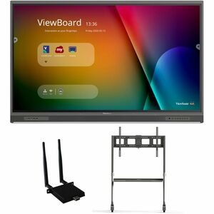 ViewSonic ViewBoard IFP6552-1C-E4 - 4K Interactive Display with WiFi Adapter and Slim Trolley Cart - 400 cd/m2 - 65"