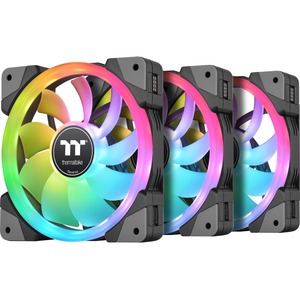 Thermaltake SWAFAN EX 12 RGB PC Cooling Fan, 3 Pack, 500 ~ 2000 RPM,  Magnetic Connection, Reversable Blades, controller included,  CL-F143-PL12SW-A 