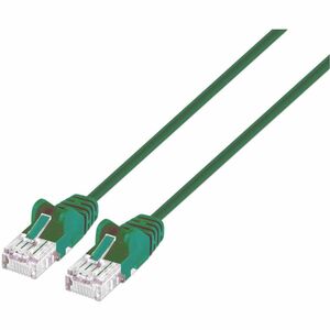Intellinet Cat6 U/UTP Slim Network Patch Cable, 14 ft., Green