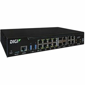 Digi Connect EZ 8 I/O SW - Serial Server, 8-port, RS-232, Digital/analog I/O, Ethernet Switch, US Power Cord