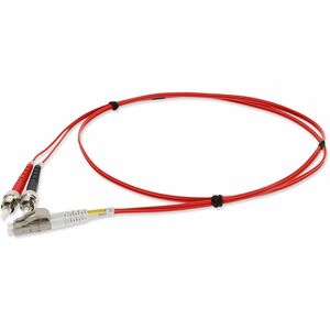 AddOn 1m ST to LC Red OM1 Duplex OFNR (Riser-Rated) TAA MMF (Multi Mode) Fiber Patch Cable, 62.5/125