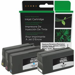 Clover Imaging Remanufactured High Yield Black, Cyan, Magenta, Yellow Ink Cartridges for HP 950XL/HP 951XL (T0A82AA) 4-Pack