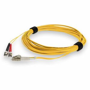 AddOn 1m ST to LC Yellow OM4 Duplex OFNR (Riser-Rated) TAA MMF (Multi Mode) Fiber Patch Cable, 50/125