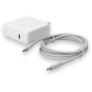 AddOn 6ft Apple Computer MRW22LLA Compatible 60W 20V at 4.25A White USB-C Laptop Power Adapter and Cable