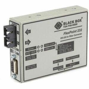 Black Box Flexpoint Async RS232 Extender Over Fiber - DB9 Female to Multimode, 2.5 km