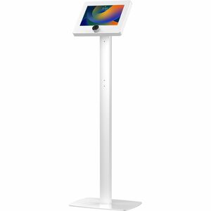 CTA Digital Premium Thin Profile Floor stand with Digital Password Combination Security Enclosure (White)