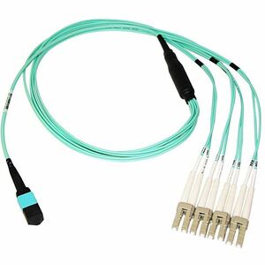 Axiom MPO Female to 4 LC Multimode OM3 50/125 Fiber Optic Breakout Cable - 2m TAA