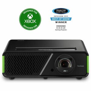 ViewSonic X2-4K UHD Short Throw Projector with 2000 Lumens, Cinematic Colors, 1.2x Optical Zoom, H&V Keystone, Corner Adjustment and HDR/HLG Support