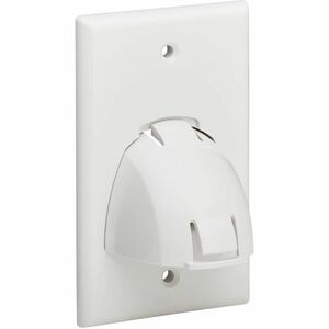 Tripp Lite Single-Gang Up-or Down-Angle Bulk Cable Wall Plate, White, TAA