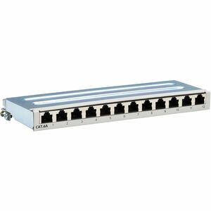 Tripp Lite Cat6a STP Patch Panel, 12 Ports, DIN Rail or Wall Mount, TAA