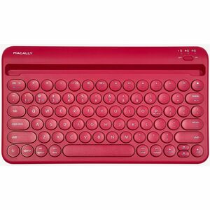 Macally Mac Portable Keyboard with iPhone or iPad Holder (Viva Magenta)