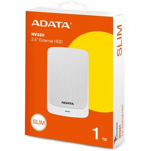 Adata HV320 AHV320-1TU31-CWH 1 TB Portable Hard Drive - External - White