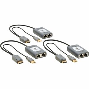 Tripp Lite 2-Port DisplayPort over Cat6 Extender Kit, Pigtail Transmitter/2x Receivers, 4K 60 Hz, HDR, 4:4:4, 230 ft. (70.1 m), TAA