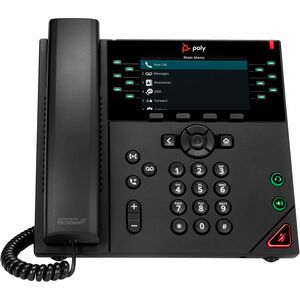 Poly VVX 450 IP Phone - Corded - Corded - Wall Mountable, Desktop - Black