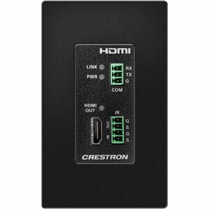 Crestron DM Essentials 4K60 4:4:4 Receiver for HDMI, RS-232, and IR Signal Extension over CATx Cable, Wall Plate, Black