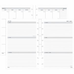  2024 Weekly & Monthly Planner Refill for 8 Discbound Planners,  Two Pages Per Week, Junior Size, 5-1/2x8-1/2 : Office Products