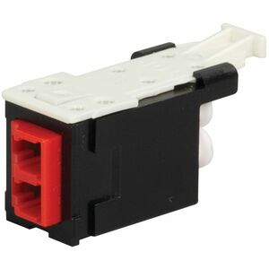 Ortronics Infinium HDJ Fiber Module, LC Duplex, Red Adapter, Black Housing