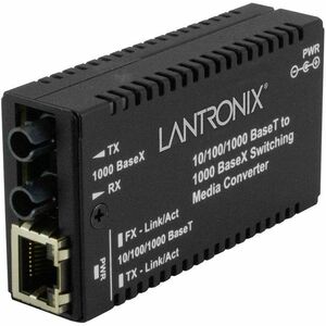 Lantronix M/GE-PSW-SX-01(ST) Transceiver/Media Converter