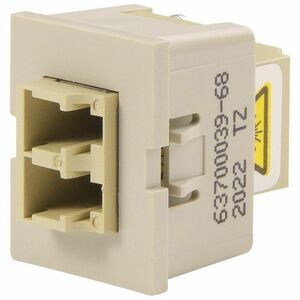 Ortronics TracJack Module, LC Duplex, Multimode, Beige Adapter, Light Gray Housing