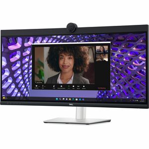 Dell P3424WEB 34" Class Webcam UW-QHD Curved Screen LED Monitor - 21:9 - Black, Silver