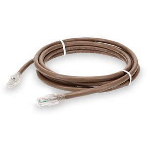 AddOn 10ft Brown CAT 6A PVC Ethernet Cable Snagless Bubble Boot RJ-45 M/M