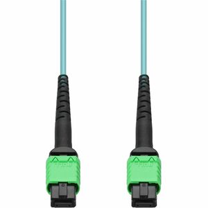 AddOn 15m MPO/APC to MPO/APC Aqua OM4 OFNR (Riser-Rated) 16-Strand Fiber Patch Cable, MMF (Multi Mode), 50/125