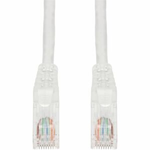 AddOn 1ft White CAT 6A PVC Ethernet Cable Snagless Easy Clear Boot TAA RJ-45 M/M
