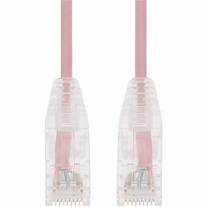 AddOn 3ft Pink CAT6A Slim PVC Ethernet Cable Snagless Clear-Claw RJ-45 M/M CAT 6A
