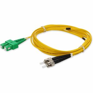 AddOn 10m ASC to ST Yellow OS2 Duplex OFNR (Riser-Rated) SMF (Single Mode) Fiber Patch Cable, 9/125