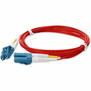 AddOn 2m LC to LC Red OS2 Duplex OFNP (Plenum-Rated) TAA SMF Fiber Patch Cable