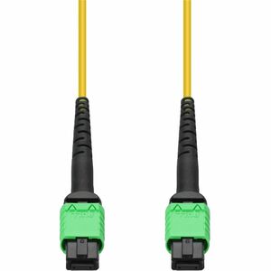 AddOn 30m MPO/APC to MPO/APC Yellow OS2 OFNR (Riser-Rated) 12-Strand SMF (Single Mode) Fiber Patch Cable, 9/125