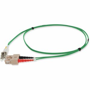 AddOn 2m SC to LC Green OM4 Duplex OFNP (Plenum-Rated) Fiber Patch Cable