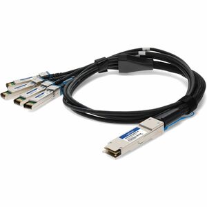 AddOn Fortinet&reg; Compatible TAA Compliant 100GBase-CU QSFP28 to 4xSFP28 Direct Attach Cable (Passive Twinax, 5m)