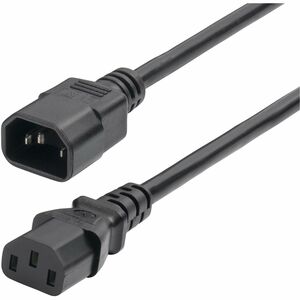 StarTech.com 1ft (0.3m) Power Extension Cord, IEC 60320 C14 to C13 PDU Power Cord, 10A 250V, 18AWG, UL Listed