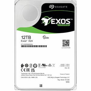 Seagate Exos X24 ST12000NM005H 12 TB Hard Drive - 3.5" Internal - SAS (12Gb/s SAS) - Conventional Magnetic Recording (CMR) Method