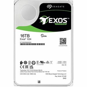 Seagate Exos X24 ST16000NM005H 16 TB Hard Drive - 3.5" Internal - SAS (12Gb/s SAS) - Conventional Magnetic Recording (CMR) Method