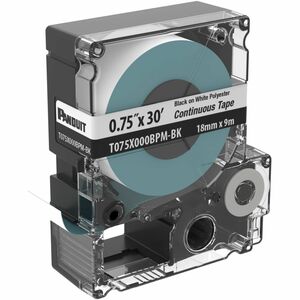Panduit PXE Cassette, Continuous Tape, Polyester, .75" W x 30' L, BL/WH