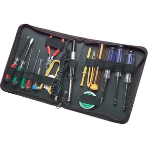 Manhattan Technician Tool Kit (17 items), Consists of: Soldering Iron (Euro 2-pin plug), Solder and Wick, 4x Chip Tools (Anti Static), Pliers, 2x Nut-Drivers, 2x Torque Screwdrivers, 4x Screwdrivers (Phillips & Flat Head), Tube for spares, Case, Lifetime Warranty