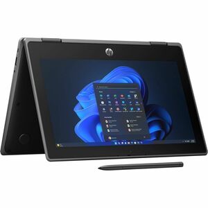 HP Pro x360 Fortis G11 11.6" Touchscreen Rugged Convertible 2 in 1 Notebook - HD - Intel N-Series N200 - 8 GB - 256 GB SSD - Jack Black