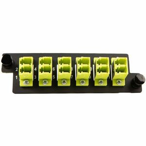 Ortronics Infinium M4 HDFP Adapter Panel, OM5, 6 LC,Duplex, 12F, Lime