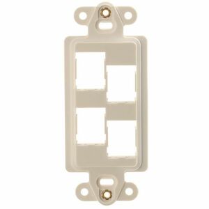 Ortronics HDJ 4-Port Rectangular Stylistics Frame, Fog White