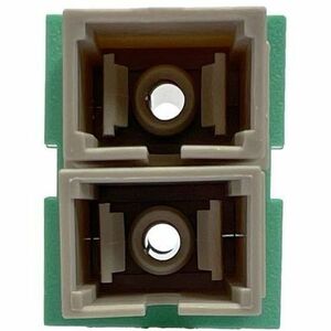 Ortronics TracJack Module, 2-SC Simplex Multimode, Beige Adapter, Lt. Green Housing