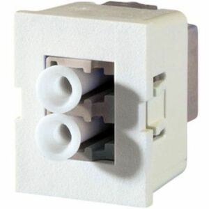 Ortronics TracJack Module, LC Duplex, Multimode, Beige Adapter, Cloud White Housing